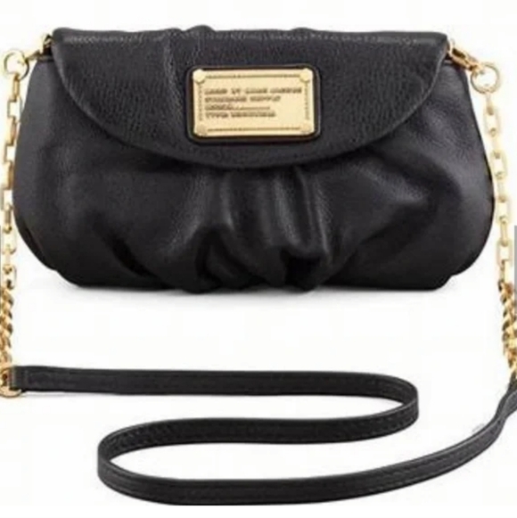 Marc By Marc Jacobs Handbags - Marc by Marc Jacobs Black Leather Crossbody with Gold Hardware